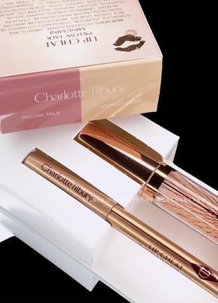 Набір для губ олівець, блиск charlotte tilbury glossy fresh pink lip duo mini lip cheat pillow talk + mini collagen lip bath refresh rose2 фото