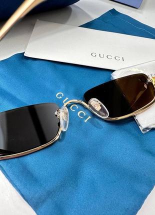 Коричневі окуляри в стилі gucci4 фото