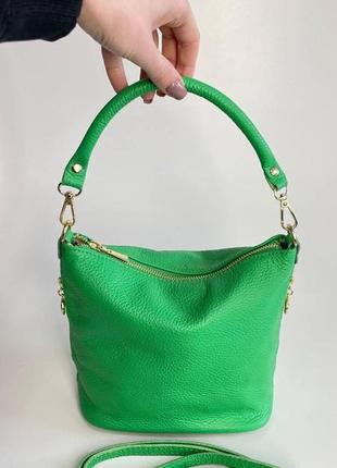 Італійська жіноча сумка клатч з плечовим ременем з натуральної шкіри borse in pelle.