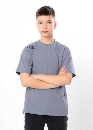 Стильная футболка оверсайз с вышивкой для мальчиков подростков, свободная широкая детская подростковая хлопковая футболка с надписью5 фото