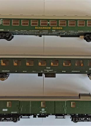 Залізнична модель пасажирських вагонів сет з 3 штук ho 1:87