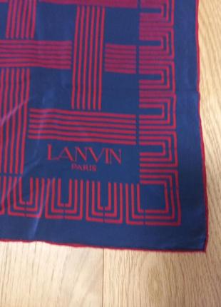 Шелковый платок от lanvin paris.(65-65) бирка со составом срезанная.