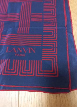 Шелковый платок от lanvin paris.(65-65) бирка со составом срезанная.