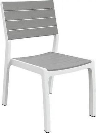 Садовий пластиковий стілець keter harmony armchair 236053 сіро - білий