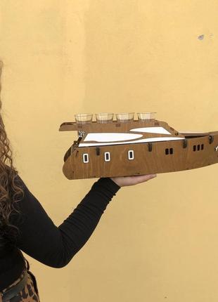 Міні бар "яхта" подарунок для прихильників моря, підставка під ви1 фото