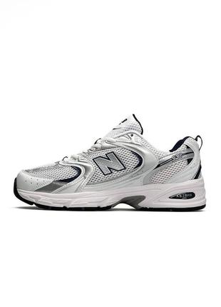 Мужские кроссовки new balance 530 whitе белые спортивные кроссовки из натуральной кожи нью баланс на лето