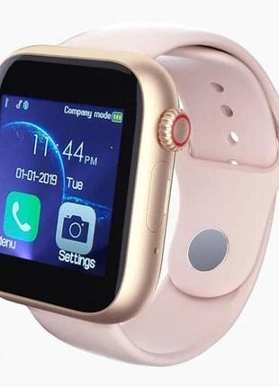 Розумні смарт годинник smart watch z6 c sim з камерою. колір: рож