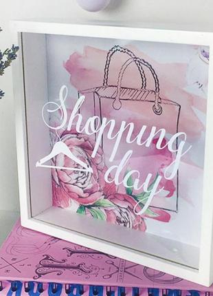 Дерев'яна скарбничка для грошей shopping day