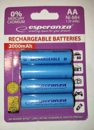 Акумулятори nimh esperanza 2000 mah aa пальчикові