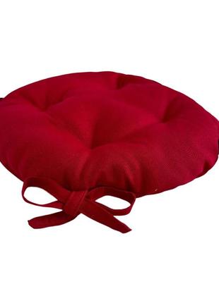 Подушка на кресло, стул, табуретку 50х8 с завязками красного цвета2 фото