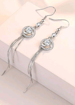 Серьги подвески из серебра 925 пробы