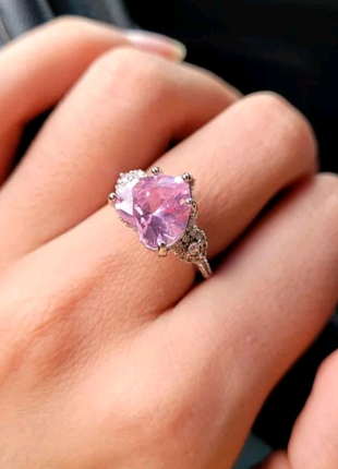 Кольцо бижутерия с розовым сердечком,18,52 фото