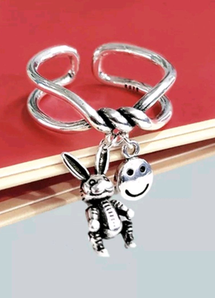 Колечко с подвеской покрытие из серебра 925 пробы