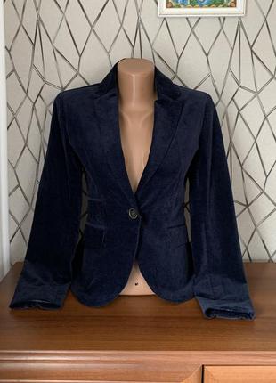 Велюровый дорогой пиджак женский размер xs s синего цвета мега дорого смотрится2 фото