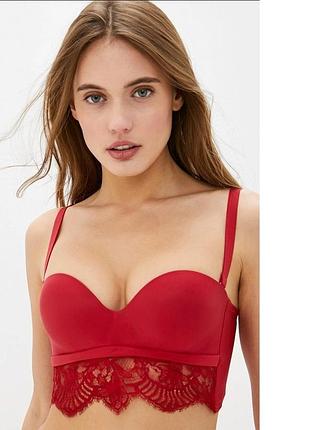 Шикарне червоне бюстьє intimissimi, push up, р.70 b — 75 b