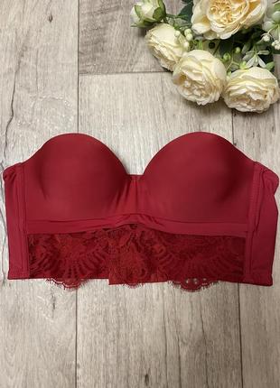 Шикарное красное бюстье intimissimi, push up, р.70 b - 75 b3 фото