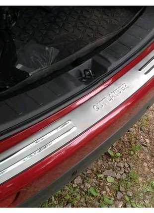 Накладка защита заднего бампера mitsubishi outlander 3