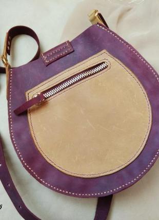 Женская кожаная сумка, сумка из кожи крейзи хорс, разноцветная сумка, жіноча сумка, шкіряна сумка3 фото