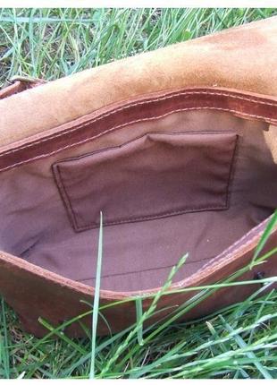 Женская сумка кроссбоди, сумка з малюнком, жіноча кросбоді, шкіряна сумка,  коричнева сумка6 фото