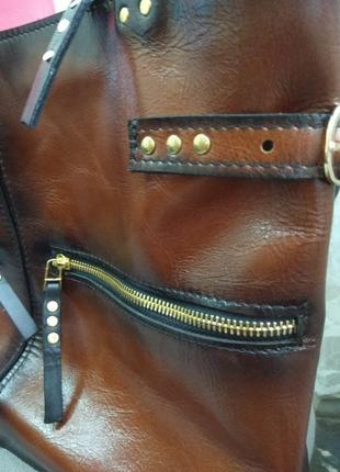 Велика шкіряна жіноча сумка шопер коричнева, большая кожаная женская сумка шопер коричневая8 фото