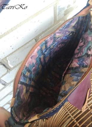 Шкіряна сумка оригинальная кожаная сумка crazy horse разноцветная сумка, женская сумка, кросбоді5 фото