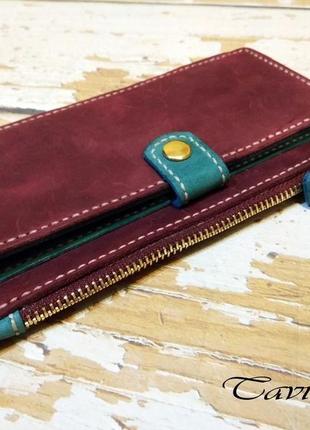 Холдер жіночий, шкіряний гаманець, жіночий кольоровий гаманець, кожаный кошелек, кошелек большой1 фото