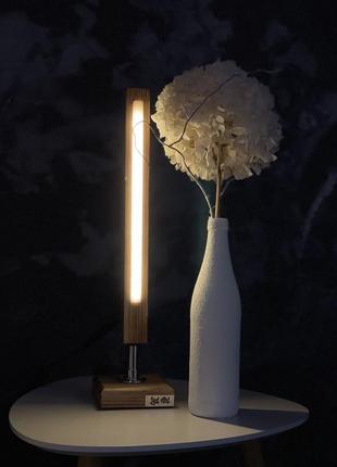 Дерев'яні неонові лампи "led art", неоновий нічник, лед торшер1 фото
