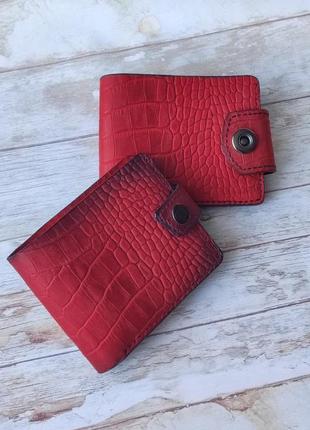 Жіночий шкіряний червоний гаманець крейзі хорс, кожаный красный женский кошелек крейзи хорс8 фото