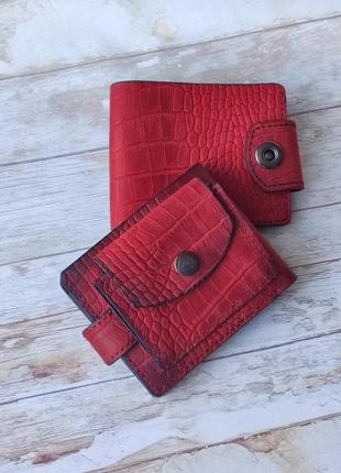 Жіночий шкіряний червоний гаманець крейзі хорс, кожаный красный женский кошелек крейзи хорс9 фото