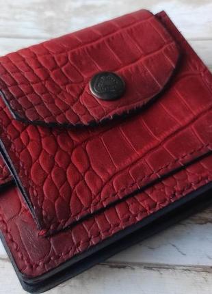 Жіночий шкіряний червоний гаманець крейзі хорс, кожаный красный женский кошелек крейзи хорс2 фото