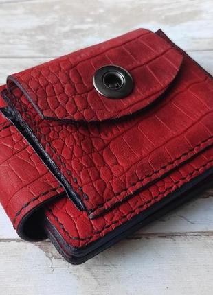 Жіночий шкіряний червоний гаманець крейзі хорс, кожаный красный женский кошелек крейзи хорс4 фото