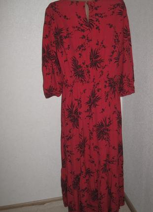 Красное вискозное платье миди f&f р-р162 фото