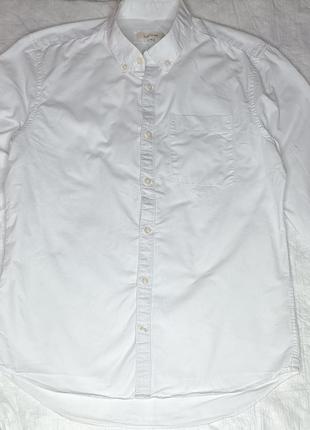 Белая базовая рубашка из поплина от river island5 фото