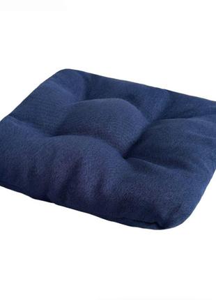 Подушка на стул, кресло, табурет 40х40х8 темно синяя3 фото