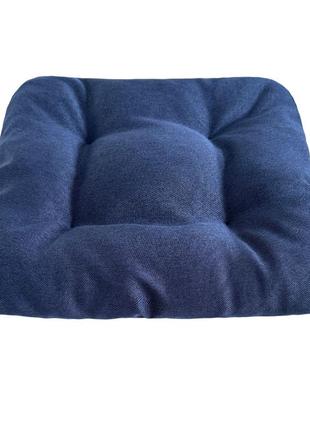 Подушка на стул, кресло, табурет 40х40х8 темно синяя2 фото
