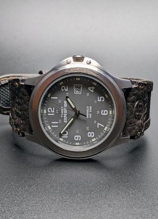 Часы timex expedition field с кожаным ремешком3 фото