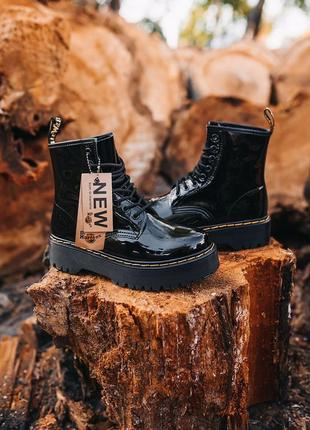 🍒ботинки доктор мартинс жадон чёрные на платформе весна-осень, dr.martens jadon black5 фото