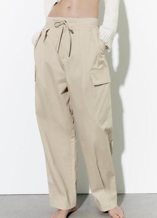 Стильні широкі штани/штани карго, zara, p. s,m, l4 фото