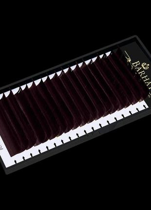 Вії для нарощування коричневі поодинокі розміри barhat lashes dark brown (18 ліній) в 0.07 125 фото