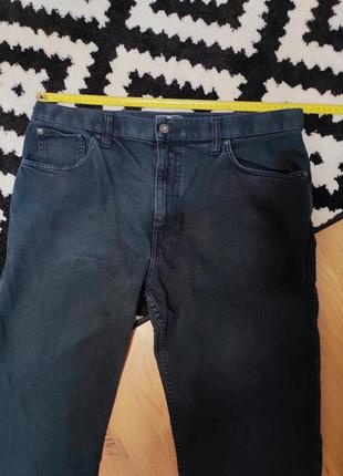 Джинси чоловічі прямі широкі сині повсякденні джинсові щільні marks & spencer, розмір xl6 фото