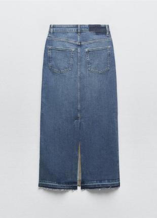 Zara юбка макси деним джинс5 фото