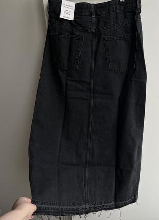 Новая длинная макси юбка, черная джинсовая с разрезом pull &amp; bear mango zara bershka h&amp;m cos8 фото