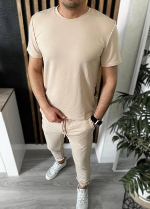 Летний спортивный костюм 🔥 m,l,xl,2xl,3xl беж графит и чёрная аккупичная цена 999 грн до 20.06🔥