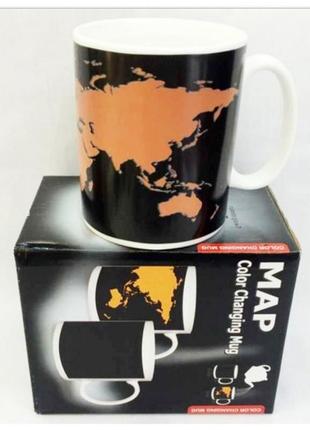 Чашка-хамелеон мапа світу
