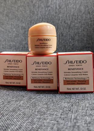 Крем shiseido benefiance wrinkle smoothing 15мл travel size