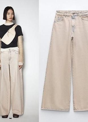 Джинси zara high-waist - palazzo fit