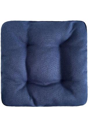 Подушка на стілець, табуретку, крісло 30х30х8 синього кольору
