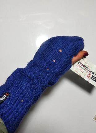 Рукавиці-мітенки garcia jeans жіночі яскраво-сині рукавички без пальців жіночі рукавиці1 фото