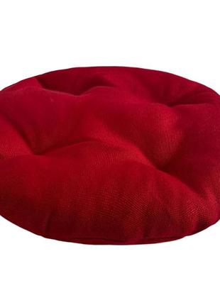 Подушка на стул, табуретку, кресло 30х8 круглая красная2 фото