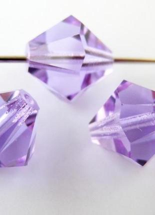 Бусины биконусы хрустальные preciosa  violet 12мм, упаковка 5шт.